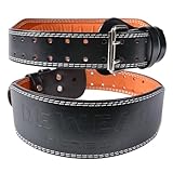 Gewichthebergürtel aus Leder, 10,2 cm & 15,2 cm gepolsterte Lendenwirbelstütze, 10 verstellbare Löcher, ideal für Kreuzheben, Powerlifting, Bodybuilding und Kniebeugen (10,2 cm, Schwarz, XXL (104,1 cm
