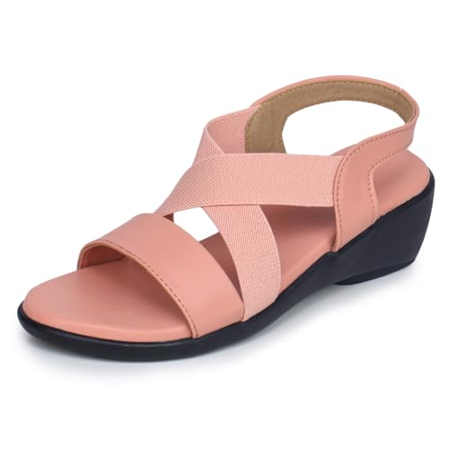 Image of TRASE Women's Fashion Sandals | Faux Leather Comfortable and Stylish Wedge | For Casual Wear & Formal Wear Occasions 2 inches heel for Women & Girls