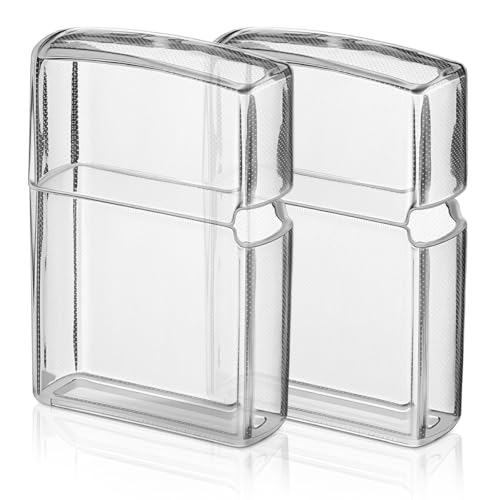 FRCOLOR Lot de 3 coques de protection transparentes pour briquet en plastique transparent - Boîte de rangement robuste - Compatible avec Zippo et autres...