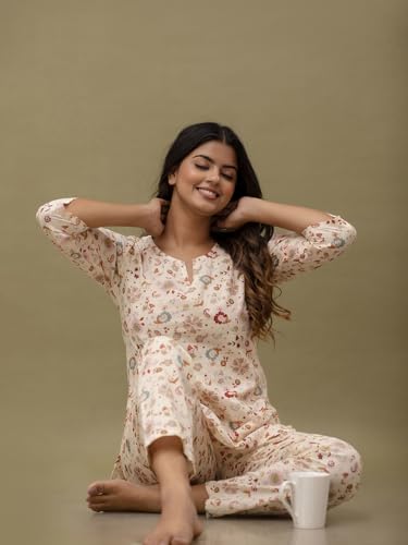 Image of feranoid Women Full Sleeves Cotton Nightsuits