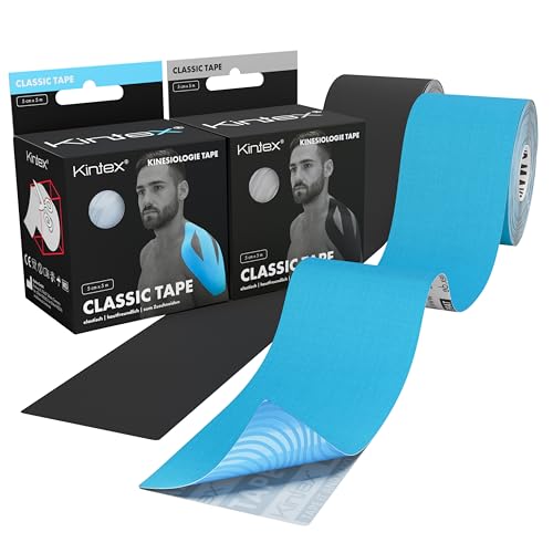 Kintex 2 Rollen Kinesiologie Tape Classic 5 cm x 5 m hautfreundliches & wasserfestes Kinesiologie Tape Physio Tape Medizinisches Tape (Gemischt)
