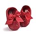 DOTBUY Chaussures Enfants Filles Bébés, Nouveau Né Bowknot Broderie Toddler Antidérapant Premières Pas Chaussures Marcheurs (1 / 11cm / 0-6 mois, Rouge)