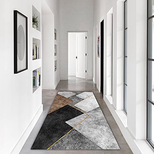 LHYZF Tapis de runneur de Couloir Moderne,Coureurs de Tapis Longs pour Les escaliers de Cuisine Couloir,Long 1m /1,5 m /2m/2,5m/3m/3,5m/4m/4,5m/5m/5,5m/6m-gris/noir/or/brun (Size : 60x100cm) – vue 5
