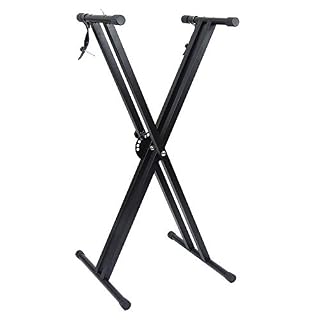 Support Clavier, Double Embase Forme X, Support Piano Électrique Réglable 6 Positions – en Métal, Noir - Les Beatles, Paul McCartney, John Lennon, RIngo Starr, George Harrison Support Clavier, Double Embase Forme X, Support Piano Électrique Réglable 6 Positions - en Métal, Noir – Image 2