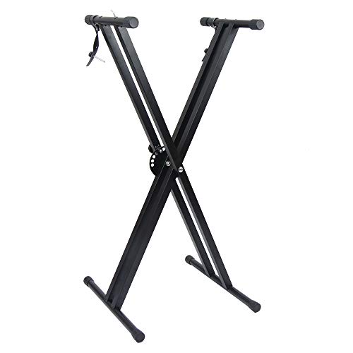 Support Clavier, Double Embase Forme X, Support Piano Électrique Réglable 6 Positions – en Métal, Noir - Les Beatles, Paul McCartney, John Lennon, RIngo Starr, George Harrison Support Clavier, Double Embase Forme X, Support Piano Électrique Réglable 6 Positions - en Métal, Noir – Image 3