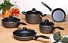 Swiss Diamond Pots and Pans Set Non Stick, Nonstick Cookware Set, Diamond Enforced Aluminum Non Stick Pots and Pan Set with Stainless Steel Handles, Dishwasher and Oven Safe, 9 Pieces, Grey #1