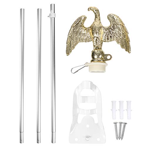 NICEXMAS Mastro de Bandeira Águia Dourada Topper Mastro de Bandeira Com Suporte Kit de Suporte de Ma