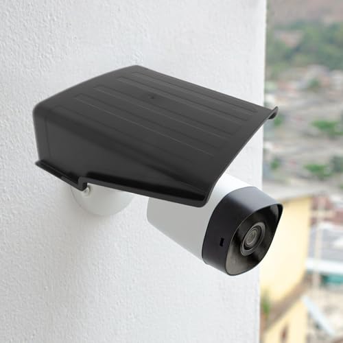 Cubierta para cámara de seguridad exterior impermeable Garneck visera de plástico negro antiluz 4