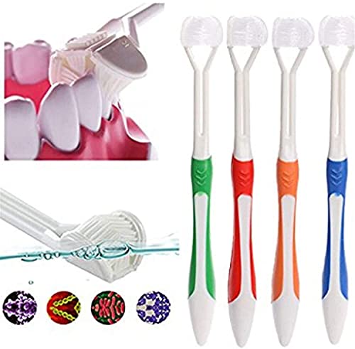 3 Sided Toothbrushs Adult Manual Toothbrushes Soft Bristle Tooth Brush For Adult,Blue #TOP4