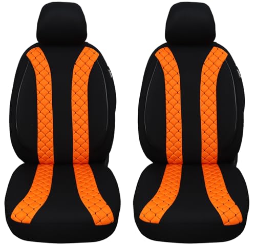 Fundas de Asiento a Medida para Asientos de Coche compatibles con Audi Q5 FY 2017, Conductor y copiloto, Funda Protectora de Asiento FB:N305 (Negro/Naranja)