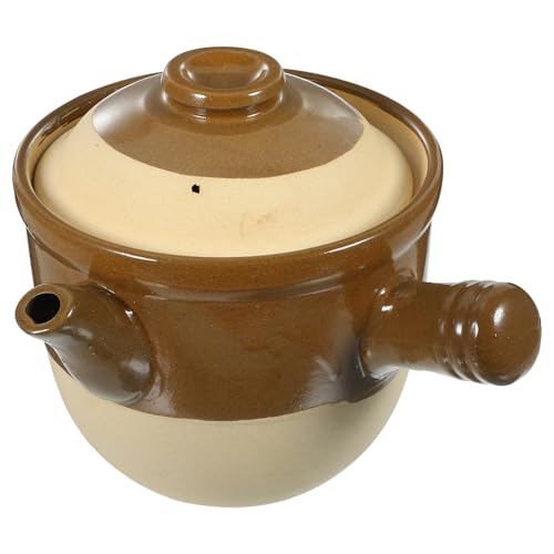 DECHOUS Cazuela de Barro para Cocinar Medicinas de 2l Mango Antideslizante y Resistencia a Altas Temperaturas Adecuado para Guisar y Preparar Sopas Tradicionales