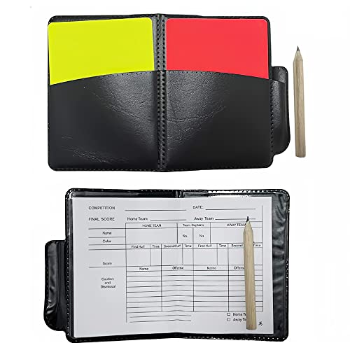 Wrzbest 3 in 1 Football Soccer Referee kit,Referee Whistle,Toss Coin and Yellow Cards with Notebook - Thumbnail 2