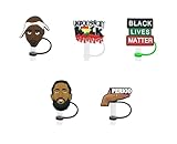 FWEFVGJI Strohhalm-Abdeckung, 8 mm, weiches und wiederverwendbares Silikon-Strohschutz (Motiv:...