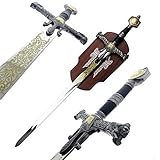 47' King Solomon Sword with Display Plaque. for Wall Decoration, Collection, Cosplay (Black)