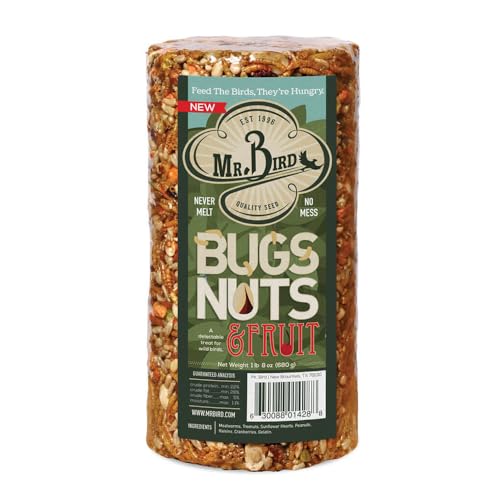 Mr. Bird Bugs Nuts & Fruit Cylinder Block 24 oz Bird Seed Feed