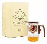 Comparison: Best Teapot For Herbal Tea WOLTBLOOM Enchanti Tea Pot - Modern Glass Infuser Teapot - Water Separation Magic Teapot with Heat-Resistant Handle - Elegant Gift Box & Writable Card - Perfect for Loose Leaf Tea - 600 ML (20oz)
