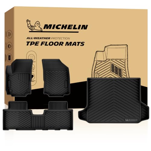 Image of Michelin Vehicle Mats for 2018-2024 Chevy Equinox Gas /GMC Terrain (4 Piece) | NOT Fit Equinox EV, Custom Fit, Non-Slip, All-Weather TPE Liner, Premier Series 4PCS