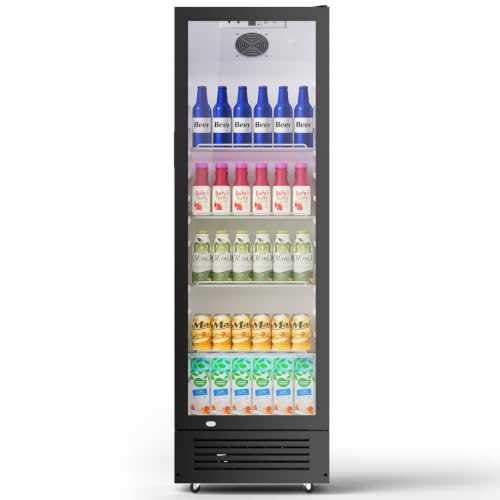 Image of Electactic Commercial Beverage Refrigerator, 9 Cu. Ft. Drink Fridge, Display Refrigerator with Glass Door & 4 Adjustable Shelves,for Shops,Restaurants,Bars