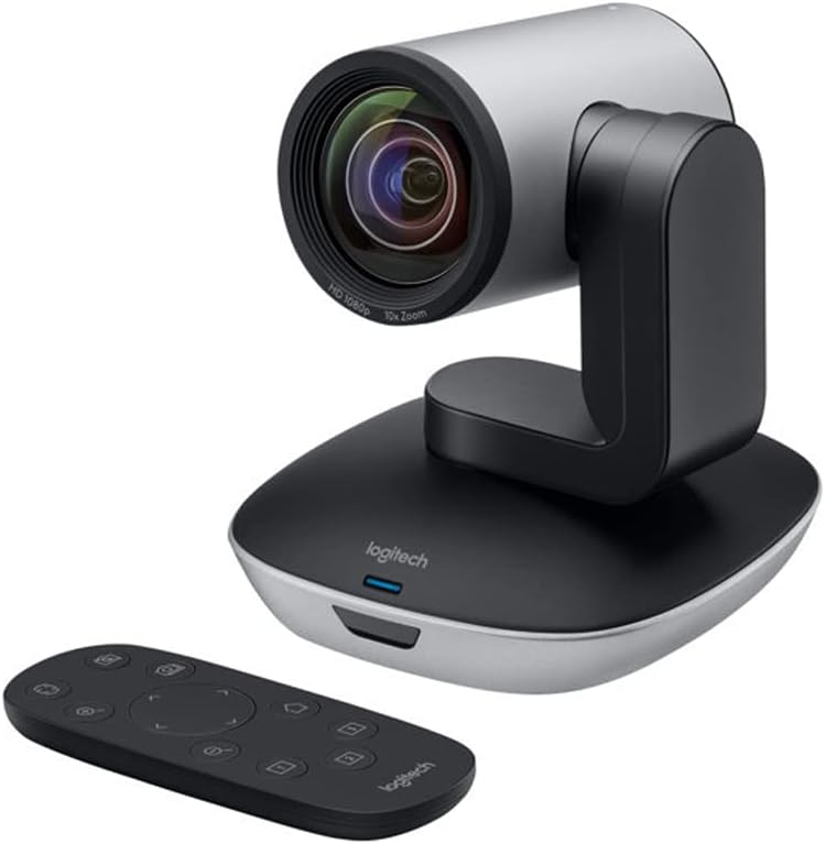 Logitech PTZ PRO 2 Video Camera for Conference Rooms, HD 1080p Video - Auto-focus USB Black/Silver
