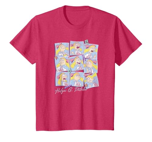 Hey Arnold! Helga G. Pataki Moods Box Up T-Shirt, Youth, Red Heather, X-Small
