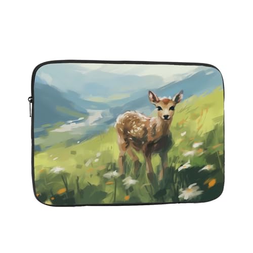 Deer In The Meadow Laptop Sleeve Case 17 Inch Suitable For Notebook Computer Tablet Traveling Carrying Simple Case