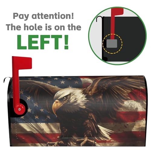 Image of Mailbox Covers Magnetic Standard Size,18 inchx21 inch American Eagle with Flag Spring Summer Magnetic Mailbox Covers for Holiday Outside Yard Decor