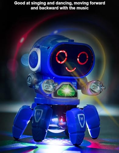 Brinquedo Robô 6 Patas Som Luzes E Movimento(Cor Azul)