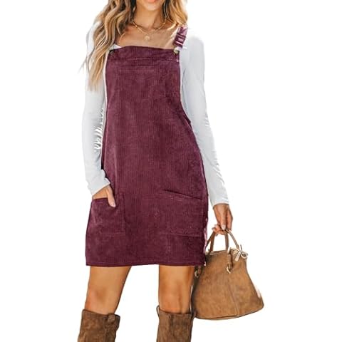 CUPSHE Women's Corduroy Mini Overall Dress Cover