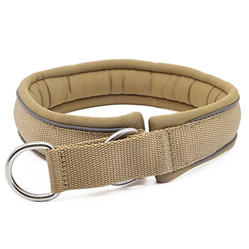 Hundehalsband (4cm breit) mit Nylon, Schaumstoff, Neopren, weich bequem, Edelstahl-D-Schlaufen, einfache Kontrolle, reflektierende Sicherheitsstreifen, leicht zu reinigen und schnell trocknend Cover