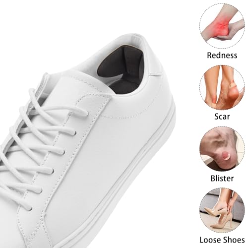 Image of Back of Heel Cushion Pads, 4Pcs Mesh Adhesive Heel Grips Inserts for Boots, Loose Shoes Too Big, Reusable Heel Guards Liners for Women Men, Anti Blister Shoe Liners Heel Protectors