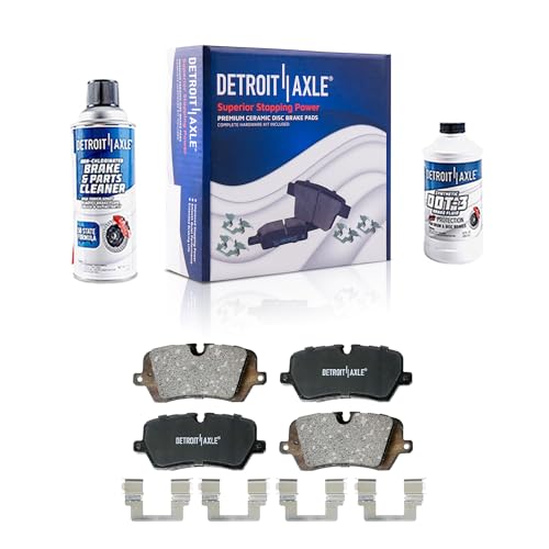 Image of Detroit Axle - Rear Brake Pads for Land Rover Range Rover Sport Discovery Defender 90 110 130, Ceramic Brake Pads w /Hardware Replacement