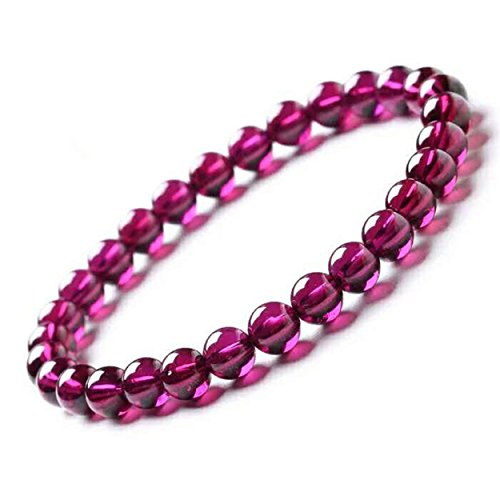 Garnet Quartz Crystal perle ronde 6 mm grenat naturel violet extensible