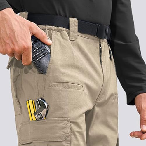 Stretch Cargo Pants Men Workout Stretch Tapered Pants Construction Slim Fit Sweatpants 5