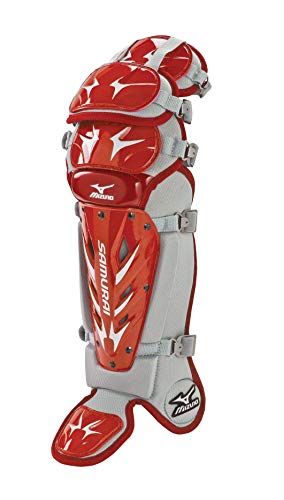 Mizuno G3 Samurai Shin Guards, 16.5-Inch, Red/Grey