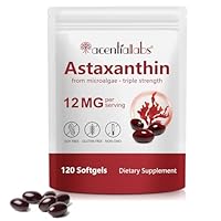 Astaxanthin 12 mg – 120 Weichkapseln – 4-Monats-Vorrat – Vegane Astaxanthin-Ergänzungsmittel – Aus Haematococcus Pluvialis-Mikroalgen gewonnen – Nicht gentechnisch verändert– für Männer und Frauen