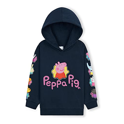 Peppa Pig Sweat à Capuche Fille 18 Mois - 6 Ans (Navy, 5-6 Ans)
