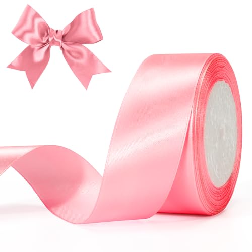 G2PLUS 22 m fita de cetim rosa 4 cm de largura laço fita de cetim fita de presente fitas de adorno de costura para embalagem de presentes; casamentos, toucado e ramos