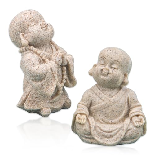 Estatuas Mini Buda Sonriente Maitreya 2 Piezas miniatura 1