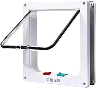 Puerta con solapa for gatos, puerta magnética for mascotas con cerradura de seguridad de 4 vías, apta for gatos, puerta de plástico ABS controlable for cachorros pequeños, puerta de seguridad for gati