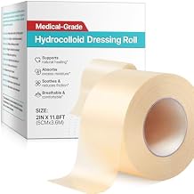 Hydrocolloid Bandages for Wound Care, 2in *12ft Extra Large Medical-Grade Hydrocolloid Tape Roll with Self-Adhesive, Cut-to- Size, Ultra Absorbent, Flexible & Waterproof, First Aid Kit Essential