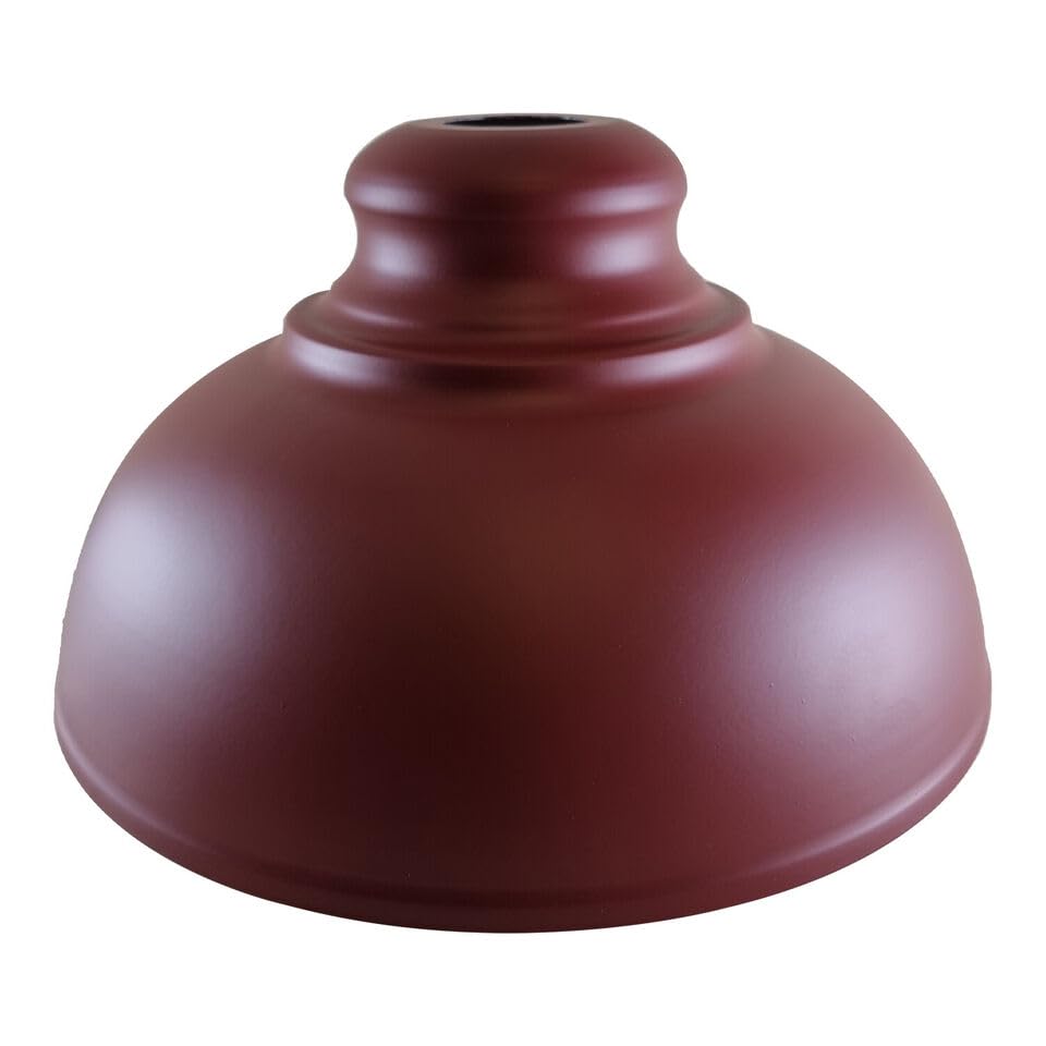 LEDSone Metal Easy Fit Lampshade Retro Industrial Ceiling Lighting Shade Hanging Pendant 29cm Curvy Shade Light Fixture for Kitchen Dining Room Lights E27 (Burgundy) — image 1