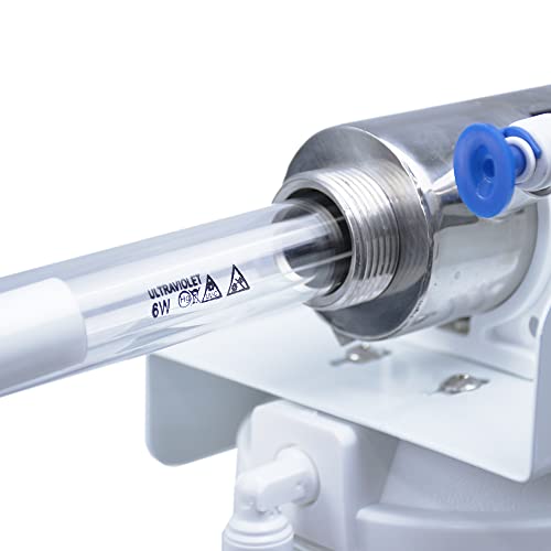 Filtro Acqua Lampada Uv 3 Stadi Triplo Sistema Filtrazione Lampada 6W Ultravioletta Cartucce Sedimenti Carboni Attivi Sterilizzatore - 6