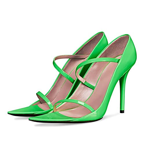 Chaussures à talons pour femmes escarpins verts pointus sans douleur