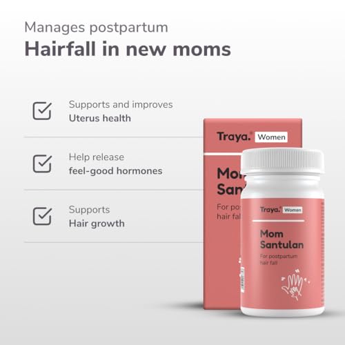 Image of Traya Mom Santulan | Ayurvedic Multi-Vitamins to Manage Postpartum Hair Fall, Menstrual Cycles, Boosts Reproductive Health and Hair Growth | Contains Vidarikand, Lodhra & Daruharidra | 120 Tablets