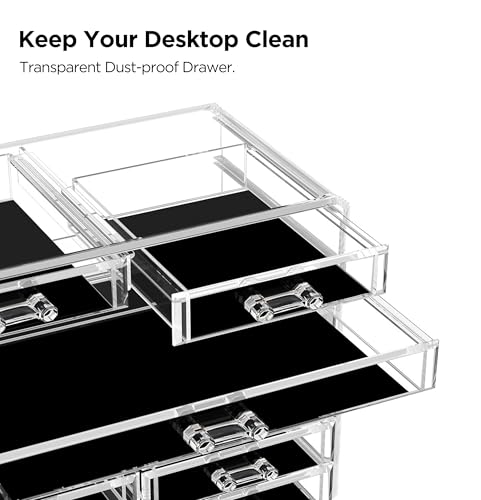 HBlife Desk Organizer with 6 Drawers, Large Stackable Pencil Pen Holder & Art Supplies Storage, Multi-Functional Desktop Organizers and Accessories for Office, Home, School - Thumbnail 5