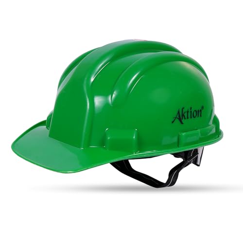 Image of Aktion AK H02 WHT Safety Helmets Rachet Type, Color: Green, Pack of 15, IS 2925:1984