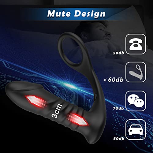 JFRong Tragbar Analvibratoren mit stoßfunktion, Analplug mit 8 Teleskopmodi & Vibrationsmodi, Prostata Stimulation Anal Dildo Vibrator mit Fernbedienung Sexspielzeug für die Männer Fraun Paare(B)