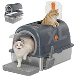 OLIXIS Stainless Steel Litter Box with Lid, Easy Cleaning
