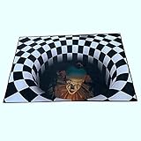 Material: fibra de poliéster Lenere Clown Trap Visual - Alfombra de salón o dormitorio, 3D para Halloween, alfombra de hadas, alfombra de hadas, alfombra doméstica