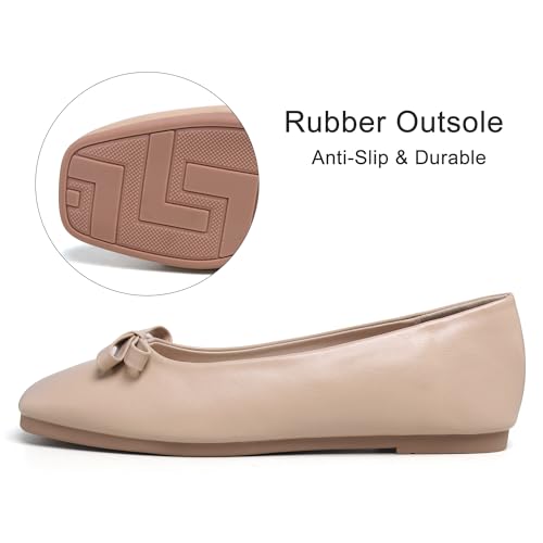 Image of Dear Time Women's Casual Foldable Ballet Flats Square Toe Ballerina Flats Shoes Comfortable